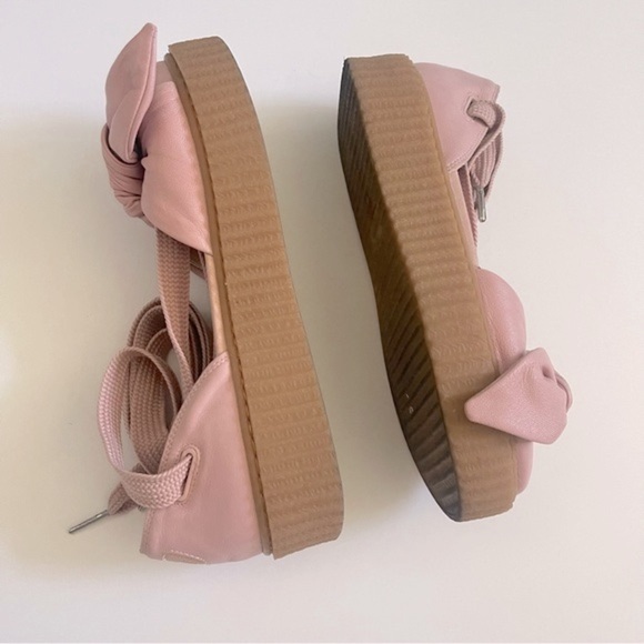 Puma Fenty The Bow Sandals Ankle Wrap Women’s 7.5 Gladiator Platform Soft Pink - Picture 10 of 16